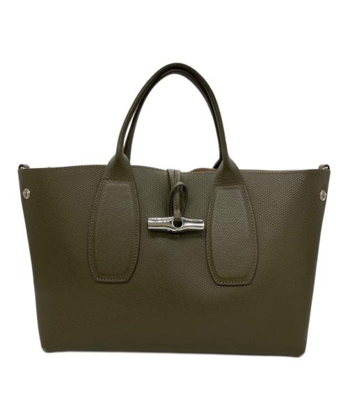 LONGCHAMP（ロンシャン）LONGCHAMP (ロンシャン) ROSEAU TOP HANDLE BAG グリーンの古着・服飾アイテム