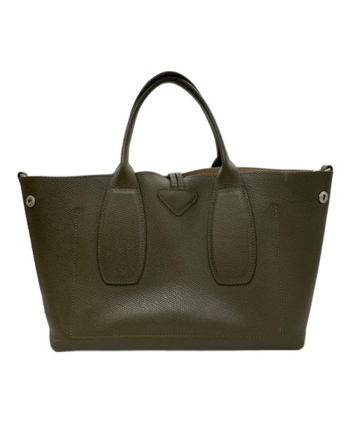 LONGCHAMP（ロンシャン）LONGCHAMP (ロンシャン) ROSEAU TOP HANDLE BAG グリーンの古着・服飾アイテム