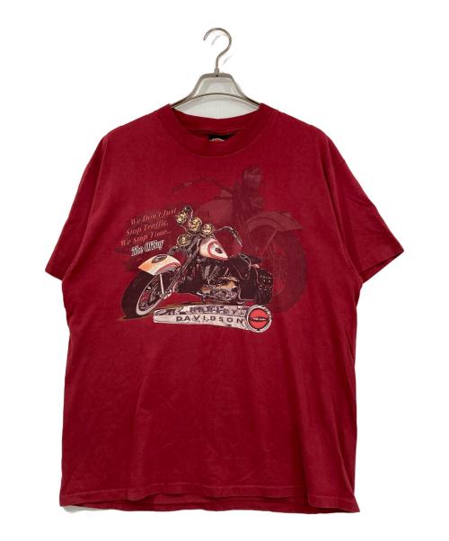 HARLEY-DAVIDSON（ハーレーダビッドソン）HARLEY-DAVIDSON (ハーレーダビッドソン) プリントTシャツ レッド サイズ:XLの古着・服飾アイテム