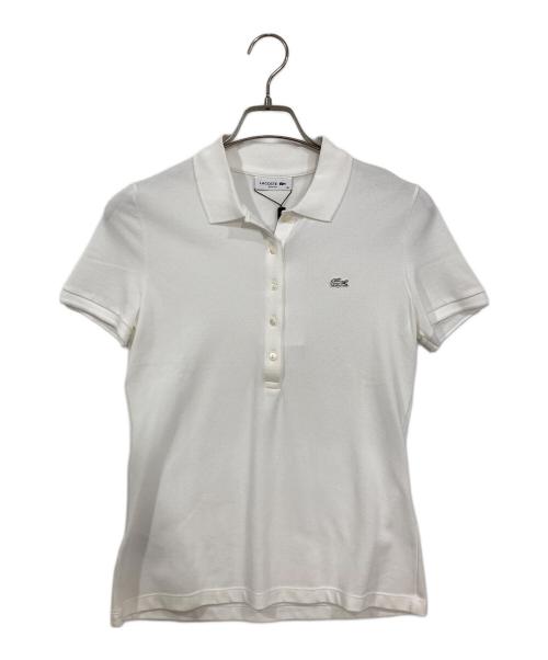 LACOSTE（ラコステ）LACOSTE (ラコステ) SLIM FIT STRETCH MINI PIQUE POLO ホワイト サイズ:38の古着・服飾アイテム