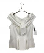 HER LIP TOハーリップトゥ）の古着「Shawl Peplum Top」｜ホワイト