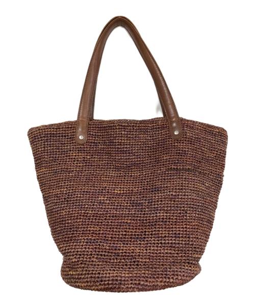 HELEN KAMINSKI（ヘレンカミンスキー）HELEN KAMINSKI (ヘレンカミンスキー) ラフィアトートバッグ ブラウンの古着・服飾アイテム