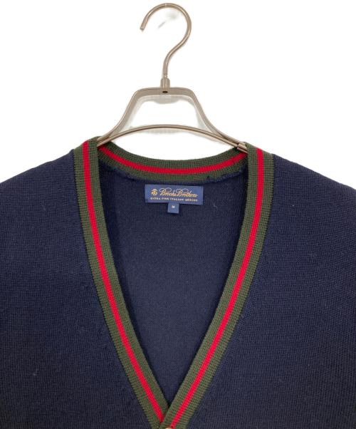 BROOKS BROTHERS（ブルックスブラザーズ）BROOKS BROTHERS (ブルックスブラザーズ) ウールカーディガン/EXTRA FINE ITALIAN MERINO ネイビー サイズ:Mの古着・服飾アイテム
