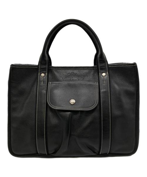 LONGCHAMP（ロンシャン）LONGCHAMP (ロンシャン) レザートートバッグ ブラックの古着・服飾アイテム