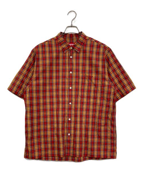 SUPREME（シュプリーム）Supreme (シュプリーム) Mini Plaid S/S Shirt レッド サイズ:Lの古着・服飾アイテム