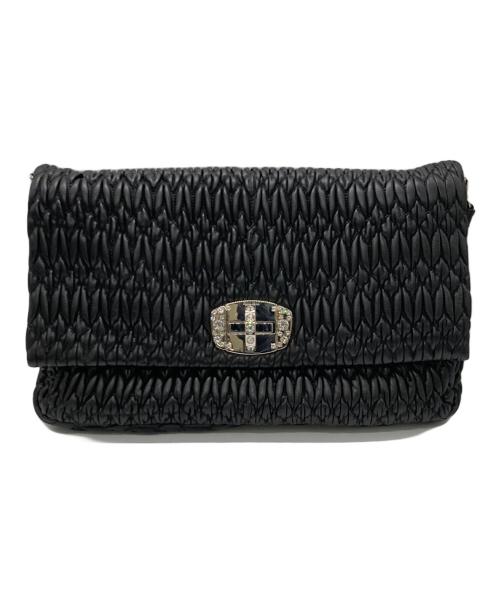 MIU MIU（ミュウミュウ）MIU MIU (ミュウミュウ) ナッパクリスタルワンショルダーバッグ ブラックの古着・服飾アイテム