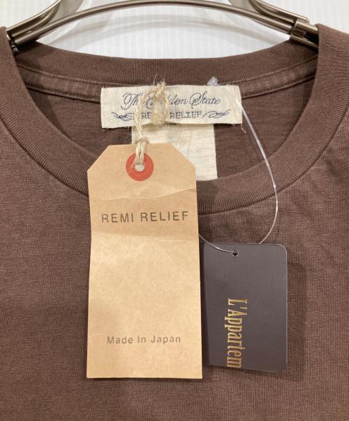 REMI RELIEF（レミレリーフ）REMI RELIEF (レミレリーフ) Compact T-sh ブラウン サイズ:FREEの古着・服飾アイテム