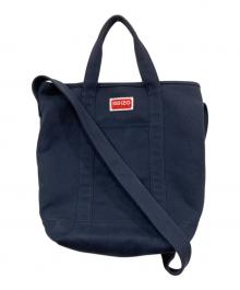 KENZO（ケンゾー）の古着「フラワーデザインキャンパストートバッグ」｜ネイビー