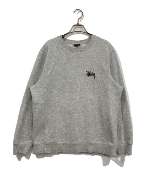 stussy（ステューシー）stussy (ステューシー) LOGO CREW SWEAT グレー サイズ:Sの古着・服飾アイテム