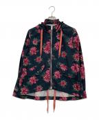 COACHコーチ）の古着「Hawaiian Lily Hoodie Windbreaker Jacket」｜ネイビー