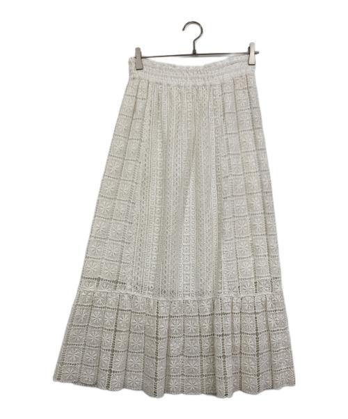 ne quittez pas（ヌキテパ）ne quittez pas (ヌキテパ) レースロングスカート ホワイト サイズ:FREEの古着・服飾アイテム