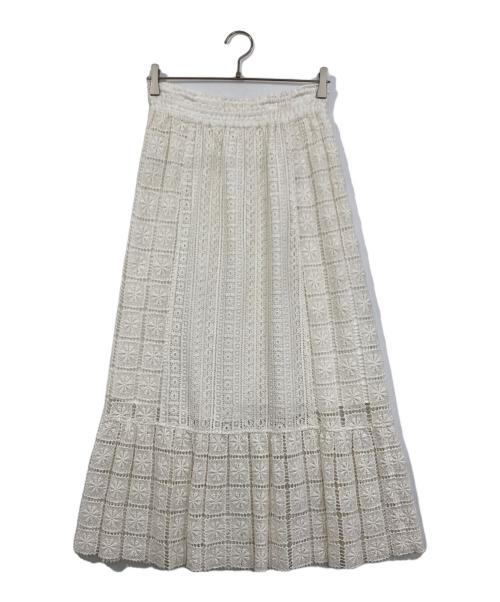ne quittez pas（ヌキテパ）ne quittez pas (ヌキテパ) レースロングスカート ホワイト サイズ:FREEの古着・服飾アイテム