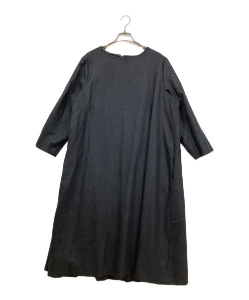 23区（ニジュウサンク）23区 (ニジュウサンク) ウールジョーゼット Aライン ワンピース ブラック サイズ:50の古着・服飾アイテム