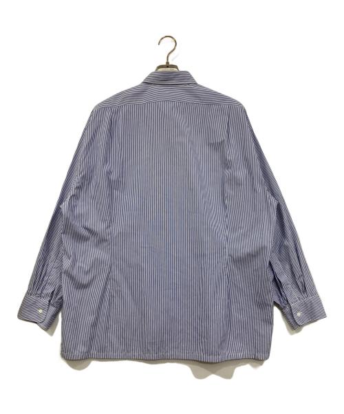 Graphpaper（グラフペーパー）Graphpaper (グラフペーパー) High Count Regular Collar Shirt STRIPE ブルー サイズ:O/Sの古着・服飾アイテム