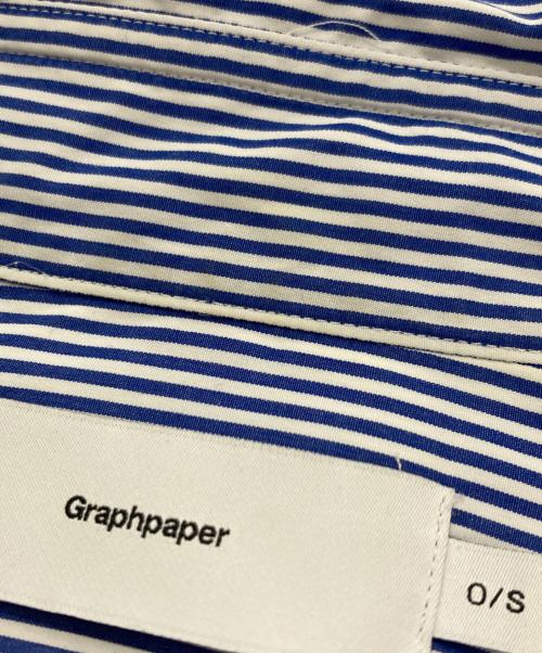 Graphpaper（グラフペーパー）Graphpaper (グラフペーパー) High Count Regular Collar Shirt STRIPE ブルー サイズ:O/Sの古着・服飾アイテム
