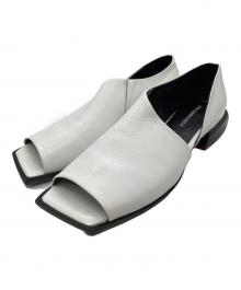 yuko imanishi+（ユウコイマニシプラス）の古着「スクエアトゥアシメサンダル」｜ホワイト