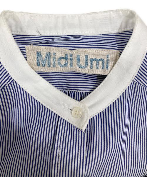 Midi-Umi（ミディウミ）Midi-Umi (ミディウミ) ストライプシャツワンピース ブルー サイズ:不明の古着・服飾アイテム
