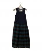 MM6 Maison Margielaエムエムシックスメゾンマルジェラ）の古着「素材切替 ワンピース」｜グリーン