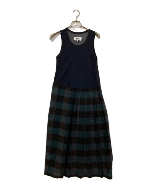 MM6 Maison Margiela（エムエムシックスメゾンマルジェラ）MM6 Maison Margiela (エムエムシックスメゾンマルジェラ) 素材切替 ワンピース グリーン サイズ:38の古着・服飾アイテム