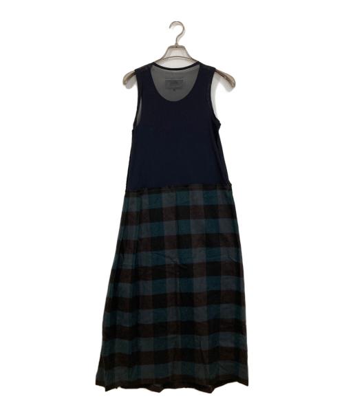 MM6 Maison Margiela（エムエムシックスメゾンマルジェラ）MM6 Maison Margiela (エムエムシックスメゾンマルジェラ) 素材切替 ワンピース グリーン サイズ:38の古着・服飾アイテム