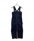 Somethingサムシング）の古着「2WAY LACE UP SALOPETTE SKIRT」｜インディゴ