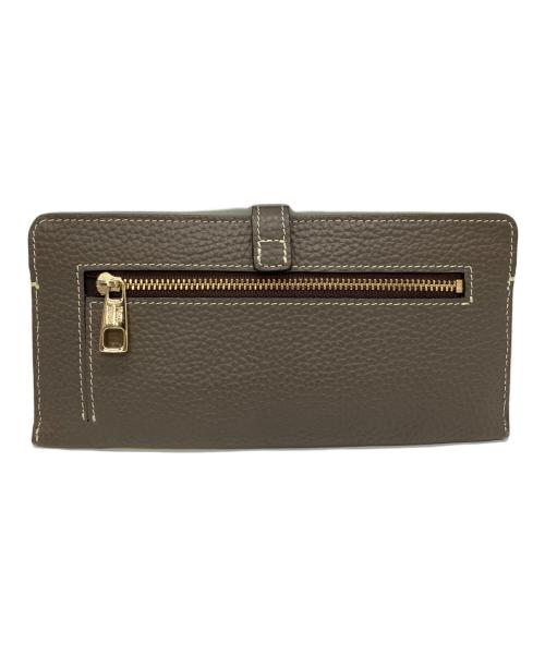 PELLE BORSA（ペレボルサ）PELLE BORSA (ペレボルサ) スリムウォレット イエロー×ブラウンの古着・服飾アイテム