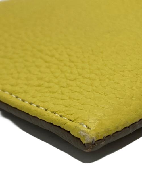 PELLE BORSA（ペレボルサ）PELLE BORSA (ペレボルサ) スリムウォレット イエロー×ブラウンの古着・服飾アイテム