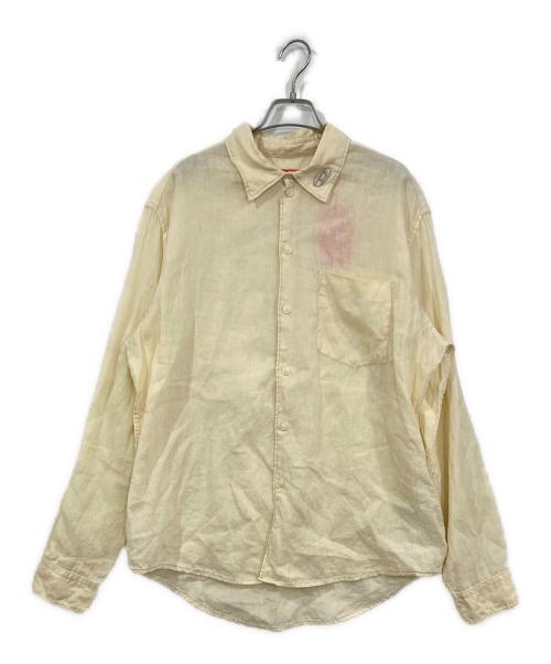 DIESEL（ディーゼル）DIESEL (ディーゼル) 長袖リネンシャツ ベージュ サイズ:48の古着・服飾アイテム