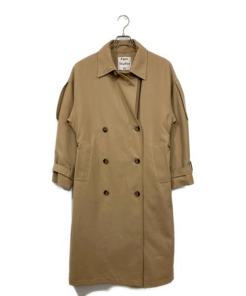Fano Studios（ファノ ストゥディオズ）Fano Studios (ファノ ストゥディオズ) スタンドカラーダブルブレストトレンチコート ベージュ サイズ:XSの古着・服飾アイテム