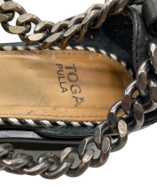 TOGA PULLA（トーガ プルラ）TOGA PULLA (トーガ プルラ) チェーンストラップハラコサンダル ベージュ サイズ:38の古着・服飾アイテム