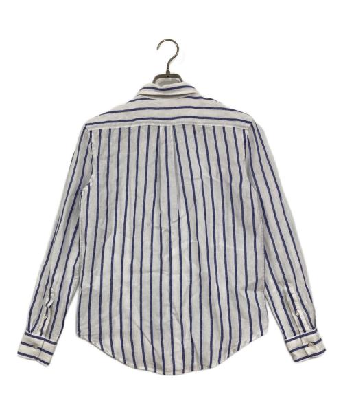 POLO RALPH LAUREN（ポロ・ラルフローレン）POLO RALPH LAUREN (ポロ・ラルフローレン) リネンシャツ ホワイト×ブルー サイズ:XSの古着・服飾アイテム