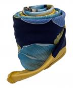 Salvatore Ferragamoサルヴァトーレ フェラガモ）の古着「花柄シルクスカーフ」｜イエロー×ネイビー