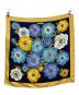 Salvatore Ferragamo (サルヴァトーレ フェラガモ) 花柄シルクスカーフ イエロー×ネイビー：5000円
