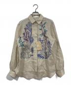 souhaitスエ）の古着「リネンシャツ」｜ベージュ