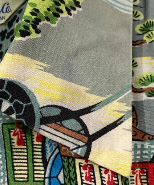 SUN BROS & CO（サンブロス アンド カンパニー）SUN BROS & CO (サンブロス アンド カンパニー) 50's和柄アロハシャツ グリーン サイズ:実寸サイズ参照の古着・服飾アイテム