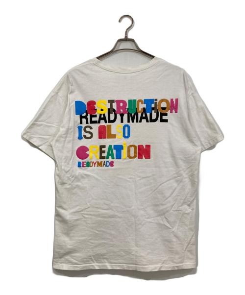 READYMADE（レディメイド）READYMADE (レディメイド) COLLAPSED FACE TEE ホワイト サイズ:XLの古着・服飾アイテム
