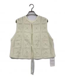 green label relaxing（グリーンレーベルリラクシング）の古着「クロシェ 2WAY ベスト ―ウォッシャブル―」｜アイボリー