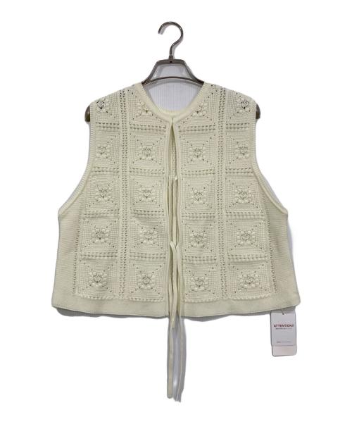 green label relaxing（グリーンレーベルリラクシング）green label relaxing (グリーンレーベルリラクシング) クロシェ 2WAY ベスト ―ウォッシャブル― アイボリー サイズ:FREEの古着・服飾アイテム