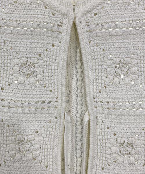 green label relaxing（グリーンレーベルリラクシング）green label relaxing (グリーンレーベルリラクシング) クロシェ 2WAY ベスト ―ウォッシャブル― アイボリー サイズ:FREEの古着・服飾アイテム