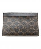 CELINEセリーヌ）の古着「トリオンフキャンバスカードホルダー」｜ブラック×ベージュ