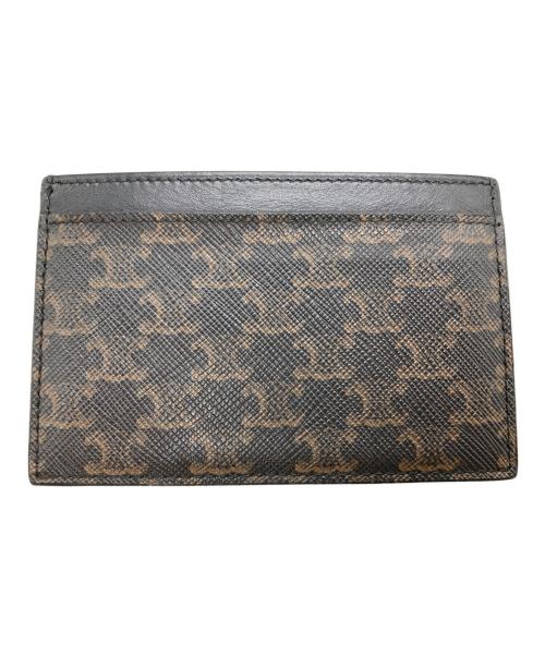 CELINE（セリーヌ）CELINE (セリーヌ) トリオンフキャンバスカードホルダー ブラック×ベージュの古着・服飾アイテム