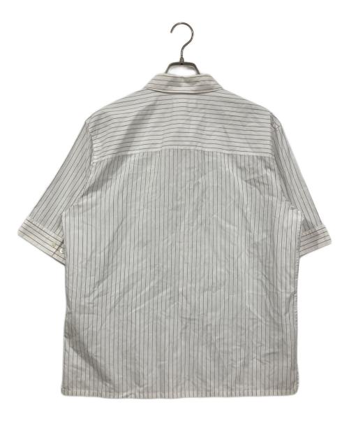 HELMUT LANG（ヘルムートラング）HELMUT LANG (ヘルムートラング) 半袖ストライプシャツ ホワイト サイズ:Lの古着・服飾アイテム