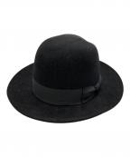 Saint Laurent Parisサンローランパリ）の古着「RABIT REAL FURFELT WOOL FEDORA HAT」｜ブラック