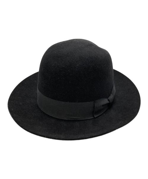 Saint Laurent Paris（サンローランパリ）Saint Laurent Paris (サンローランパリ) RABIT REAL FURFELT WOOL FEDORA HAT ブラック サイズ:Ⅿの古着・服飾アイテム