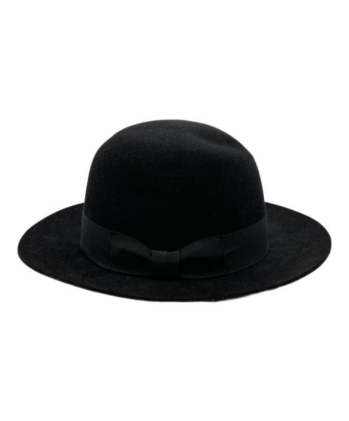 Saint Laurent Paris（サンローランパリ）Saint Laurent Paris (サンローランパリ) RABIT REAL FURFELT WOOL FEDORA HAT ブラック サイズ:Ⅿの古着・服飾アイテム