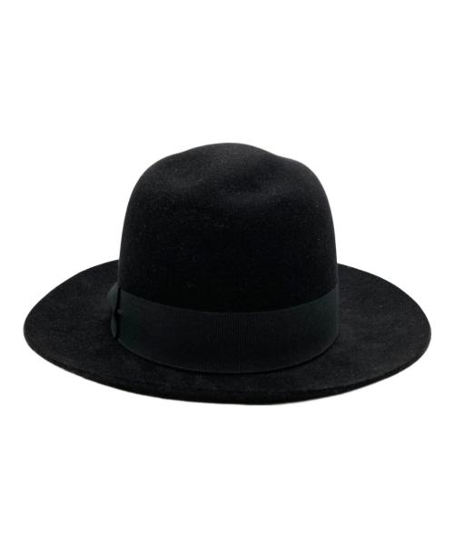 Saint Laurent Paris（サンローランパリ）Saint Laurent Paris (サンローランパリ) RABIT REAL FURFELT WOOL FEDORA HAT ブラック サイズ:Ⅿの古着・服飾アイテム