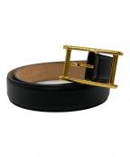 ATELIER AMBOISEアトリエ アンボワーズ）の古着「スクエアバックルレザーベルト」｜ブラック