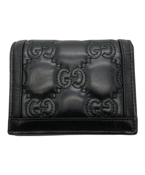 GUCCI（グッチ）GUCCI (グッチ) GGマトラッセカードケースウォレット ブラックの古着・服飾アイテム