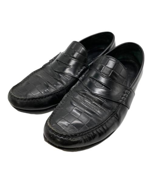 LOUIS VUITTON（ルイ ヴィトン）LOUIS VUITTON (ルイ ヴィトン) ダミエローファー ブラック サイズ:9 1/2の古着・服飾アイテム