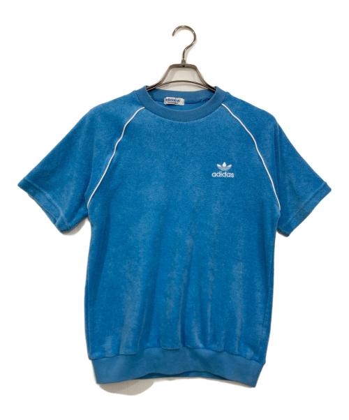 adidas（アディダス）adidas (アディダス) パイル地半袖スウェット ブルー サイズ:Ⅿの古着・服飾アイテム